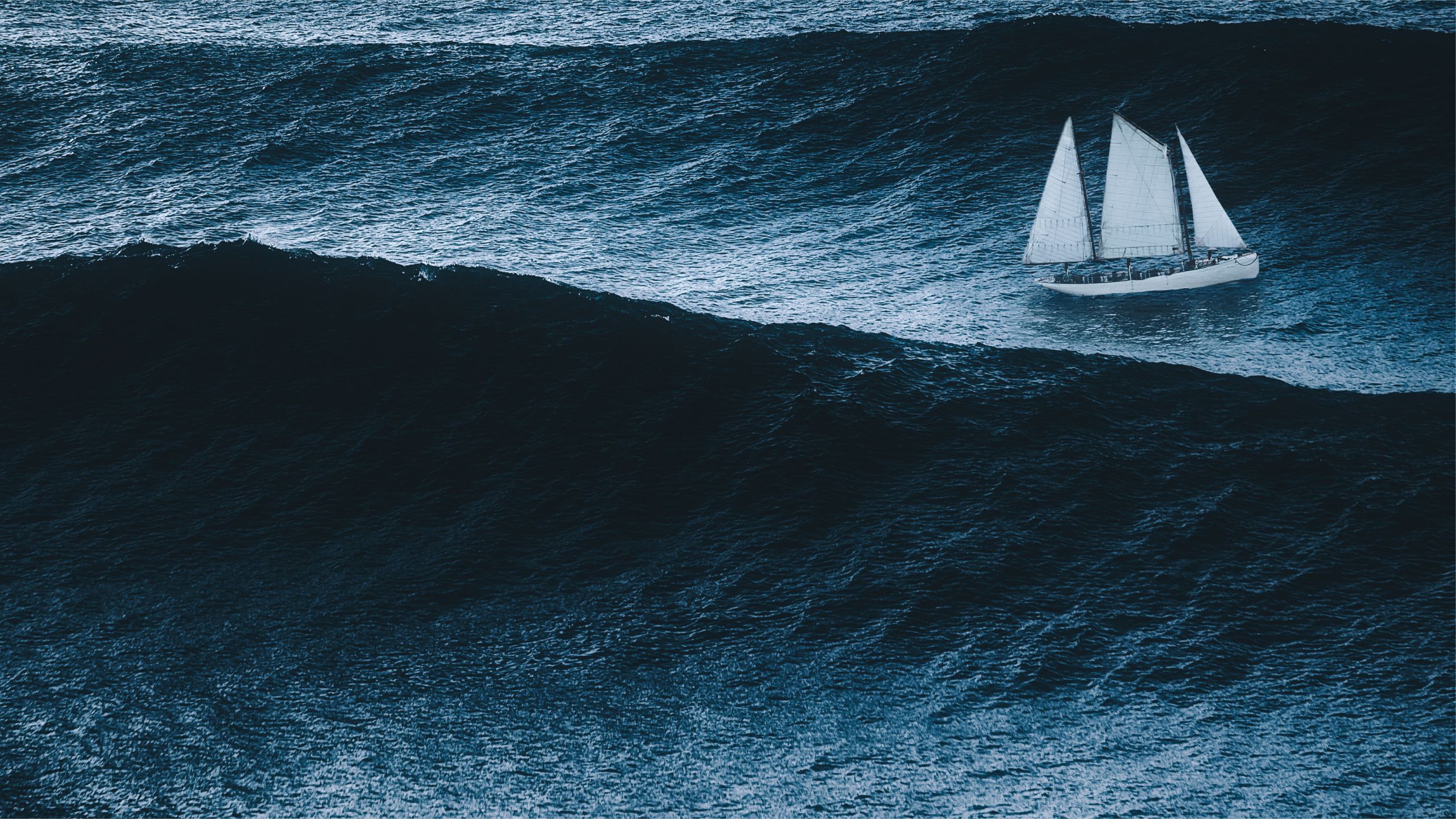 tall ship stormy sea dark waves